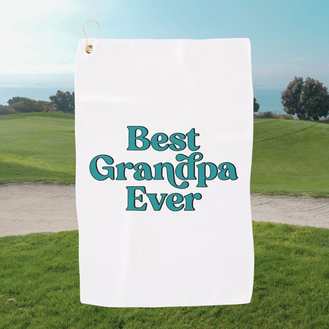 Bester Opa Ever Retro-Zitat Vatertag Golfhandtuch (Von Creator hochgeladen)