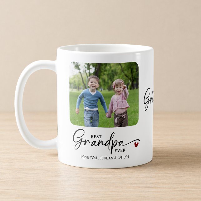Bester Opa Ever Schrift 1 oder 2 Fotos Kaffeetasse (Von Creator hochgeladen)