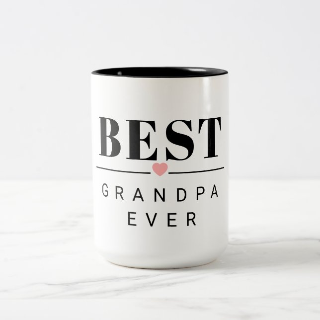 Bester Opa ever schwarz und weiß Zweifarbige Tasse (Mittel)