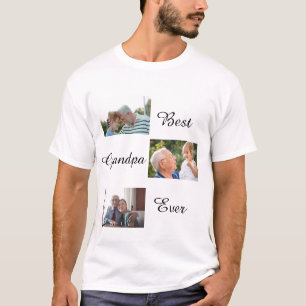 Bester Opa ever - Vatertag 3-Foto-Collage T-Shirt