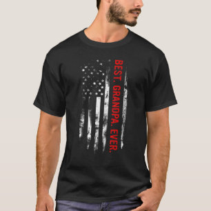 Bester Opa Ever Vintage US Amerikanische Flagge He T-Shirt