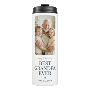 Bester Opa ever zum Vatertag Foto Weiß Thermosbecher