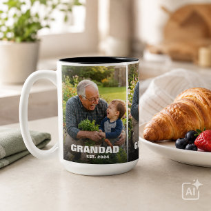 Bester Opa Fettgedruckte Fotocollage Zweifarbige Tasse