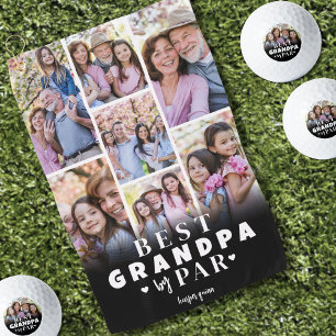 Bester Opa Fotocollage Golfhandtuch