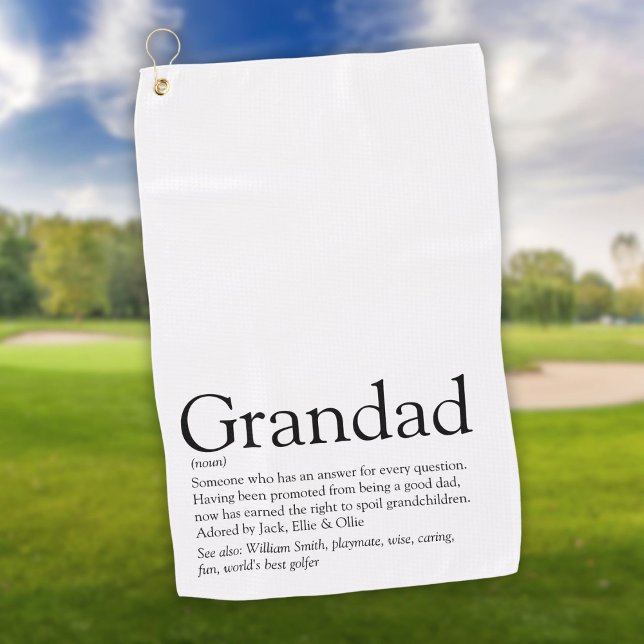 Bester Opa, Großvater, je Definition Golfhandtuch (Best Ever Grandpa Grandfather Ever Definition Golf Towel)