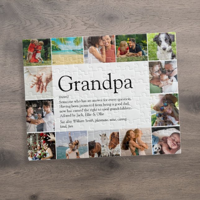 Bester Opa, Großvater, Papa Definition 14 Foto Puzzle (Best Grandpa Grandad Papa Definition 14 Photo Jigsaw Puzzle)