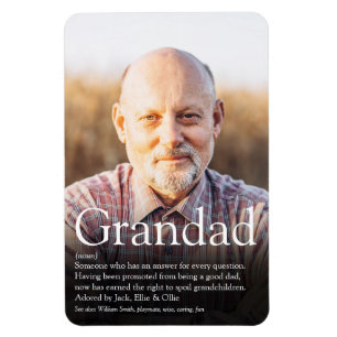 Bester Opa, Großvater, Papa Definition Foto Magnet