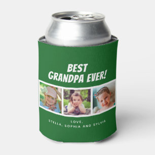 Bester Opa je 3 Foto dunkelgrüner Dosenkühler