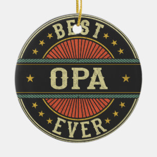 Bester Opa je Retro Vintager Opa Vatertag Keramik Ornament