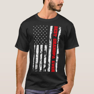 Bester Opa je US-Vintage Flagge Patriotischer Groß T-Shirt
