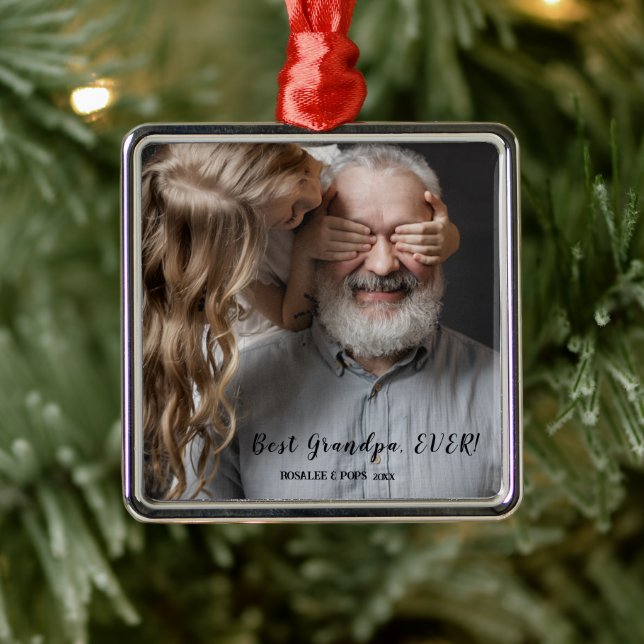 Bester Opa je, Weihnachten 1 Foto Ornament Aus Metall (Baum)