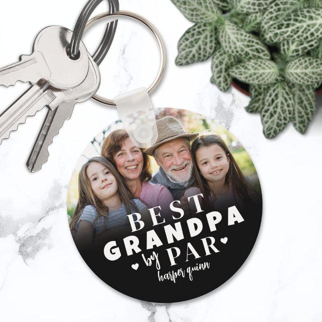 Bester Opa mit Par Foto Schlüsselanhänger (Best Grandpa By Par Photo Keychain)