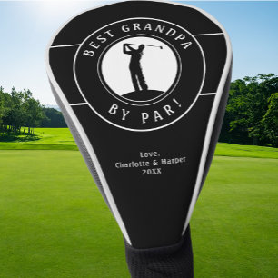 Bester Opa nach Par Eleganter Golfer Schwarz & Wei Golf Headcover
