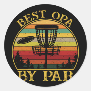 Bester Opa Par Funny Disc Golfing Großvater Runder Aufkleber