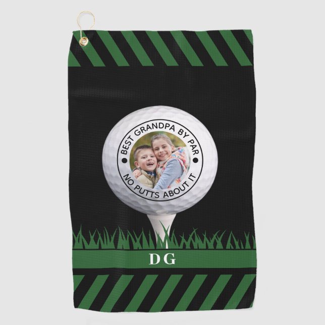 Bester Opa per Par keine Putten über es Foto Golfhandtuch (Vorderseite)