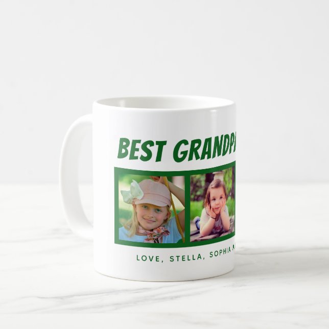 Bester Opa seit 3 Fotos Kaffeepause Tasse (Vorderseite Links)