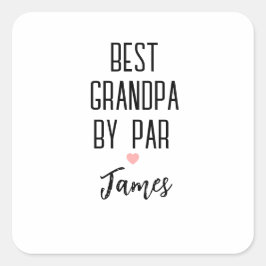 Bester Opa Von Par Benutzerdefinierter Name Quadratischer Aufkleber