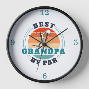 Bester Opa von Par Retro Vatertag Golf Liebhaber Uhr