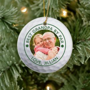 BESTER OPAPA NACH PAR Foto Golfball Keramik Ornament