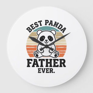 Bester Panda-Vater Aller Zeiten Vintage-Panda-Shir Große Wanduhr