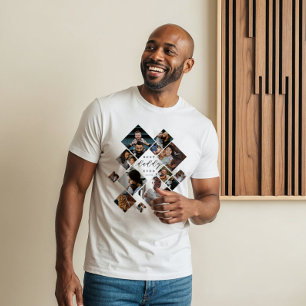 Bester Papa Aller Modernes Fotocollage Personalisi Tri-Blend Shirt