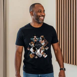 Bester Papa Aller Modernes Fotocollage Personalisi Tri-Blend Shirt