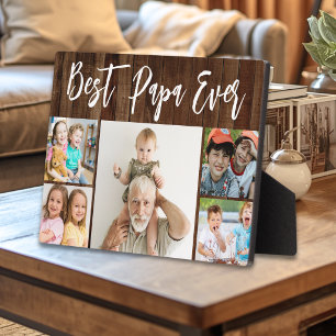 Bester Papa Aller Zeiten Enkel 5 Foto Collage Holz Fotoplatte