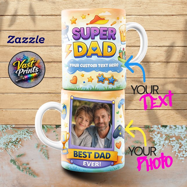 Bester Papa aller Zeiten Foto Collage Tassen (Best Dad Ever Photo Collage Mugs)