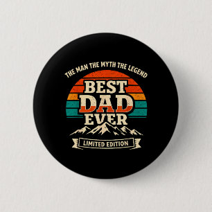 Bester Papa Aller Zeiten Mann Mythos Legende Retro Button