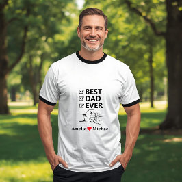 Bester Papa Aller Zeiten Personalisiertes Einfache T-Shirt