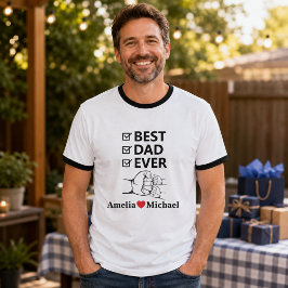 Bester Papa Aller Zeiten Personalisiertes Einfache T-Shirt