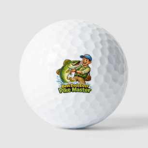 Bester Papa aller Zeiten Pike Master lustiger Angl Golfball