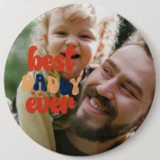 Bester Papa Aller Zeiten Retro Personalisiertes Fo Button