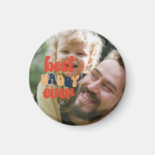 Bester Papa Aller Zeiten Retro Personalisiertes Fo Magnet