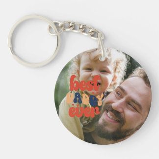 Bester Papa Aller Zeiten Retro Personalisiertes Fo Schlüsselanhänger