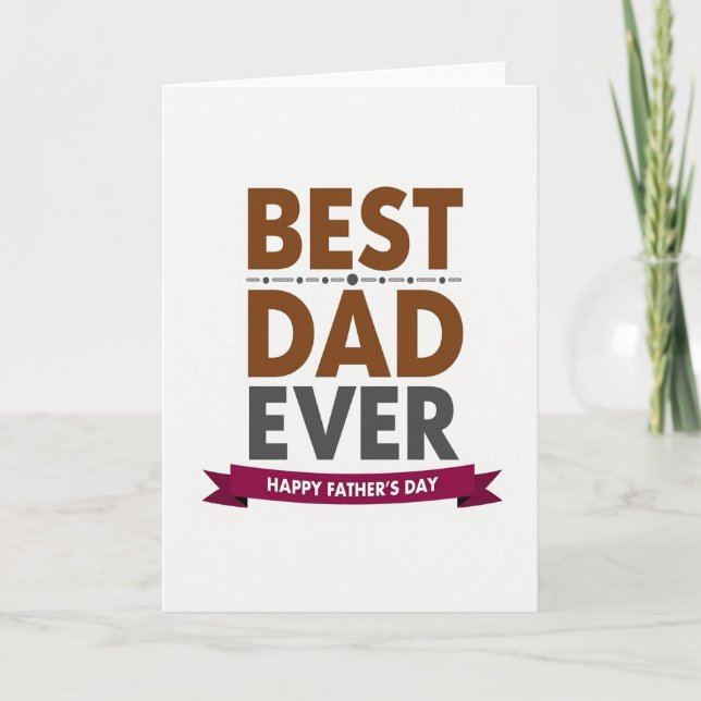 Bester Papa Aller Zeiten Typografische Karte (Vorderseite)