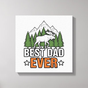 Bester Papa Aller Zeiten Waldkreatur Vintage Papa  Leinwanddruck