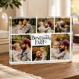 Bester Papa Allerzeit Personalisiertes Familienfot Fotoblock