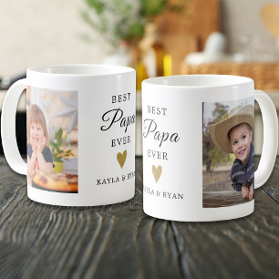Bester Papa Allerzeiten Enkelkinder 2 Foto-Andenke Kaffeetasse