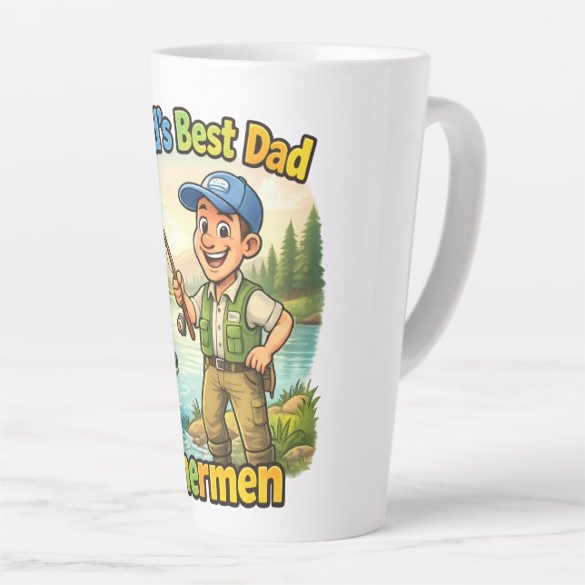 Bester Papa Angler am See Lustige Geschenkidee Milchtasse (Rechte Ecke)