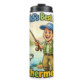 Bester Papa Angler am See Lustige Geschenkidee Thermosbecher