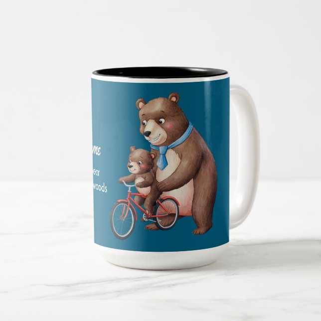 Bester Papa-Bär in diesem Hals von Wäldern Zweifarbige Tasse (VorderseiteRechts)