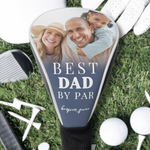 Bester Papa Blau Foto Vater Golf Headcover