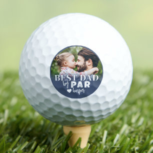 Bester Papa Blau Personalisiertes Foto Golfball