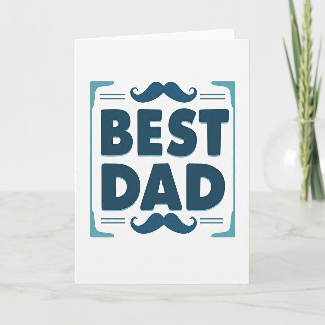 Bester Papa Blaue Kinnbart Karte (Vorderseite)