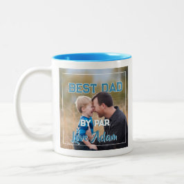 Bester Papa By Par Individuelles Foto Vatertag Tre Zweifarbige Tasse