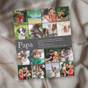 Bester Papa Dad Ever Definition Foto-Collage Grau Fleecedecke