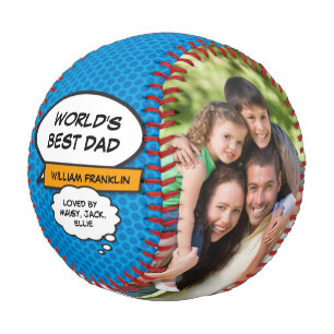 Bester Papa, Daddy, Vater der Welt 2 Foto-Spaß Bla Baseball