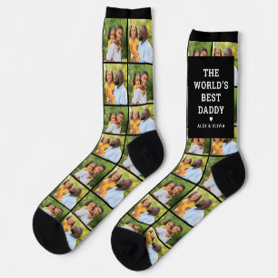 Bester Papa der Welt 2 Foto-Collage Kinder Socken