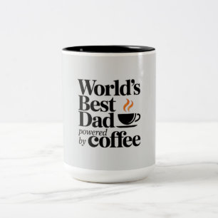 Bester Papa der Welt - angetrieben von Kaffee Vate Zweifarbige Tasse